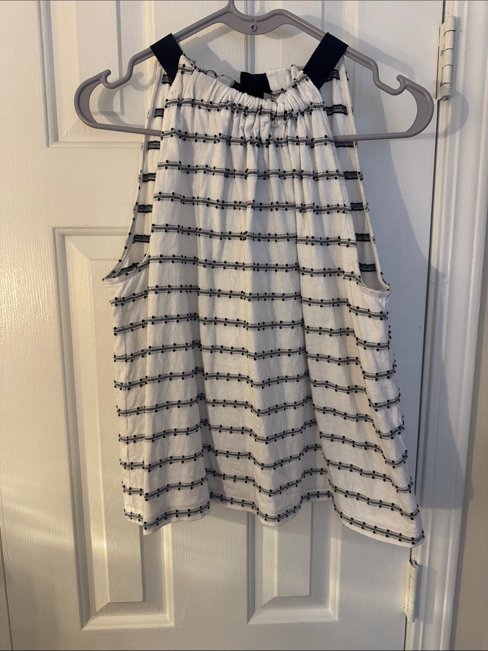LOFT Black and White Striped Halter Camisole